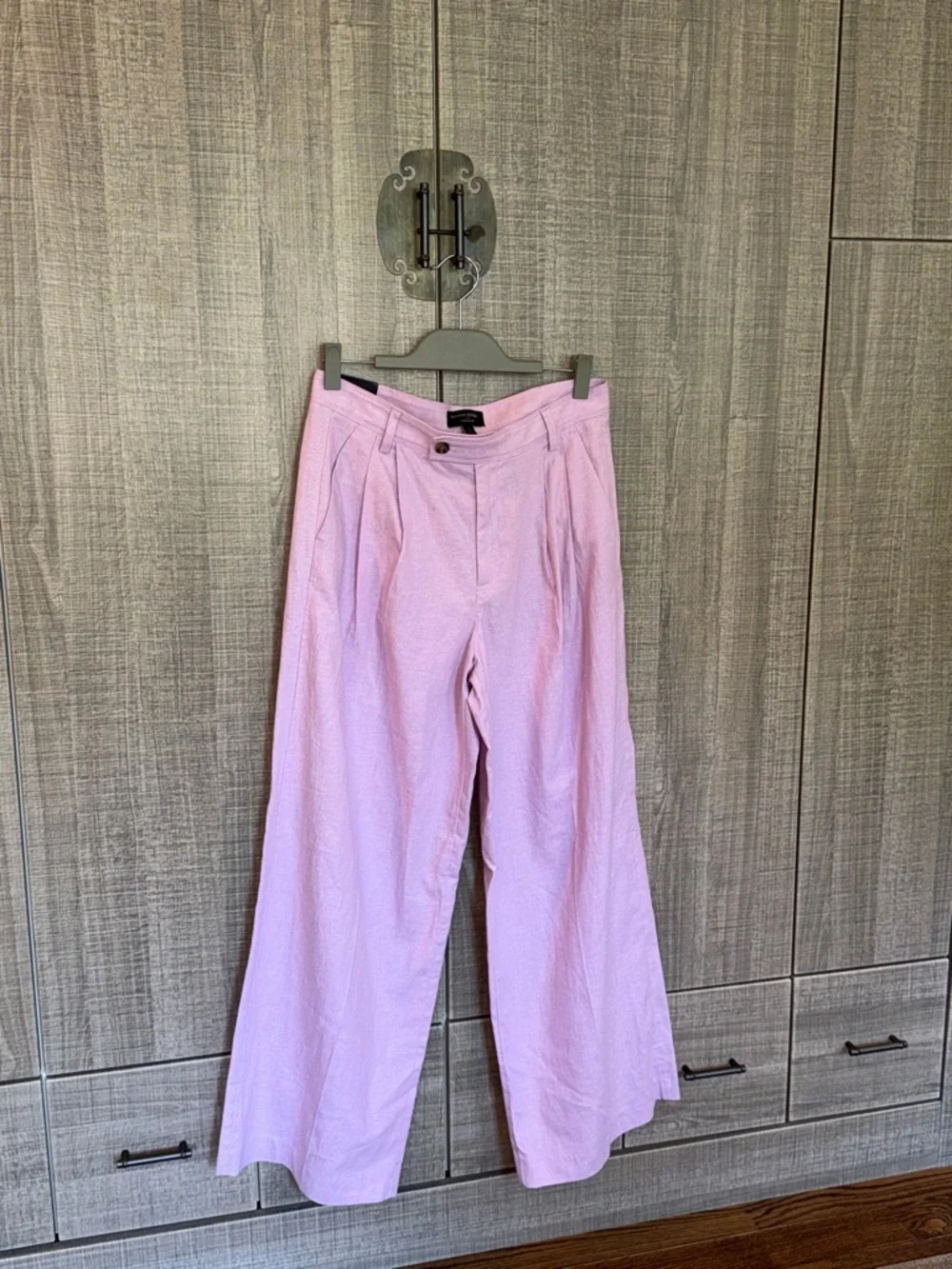 Banana Republic Linen Blend Wide Leg Pleated Trousers